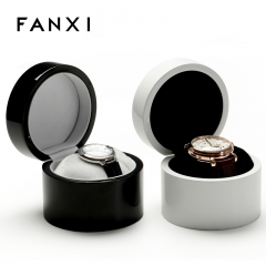 FANXI Wholesale Paino Lacquer Packaging Box With Velure For Bangle Bracelet Storage Custom Logo Black And White Wooden Watch Box