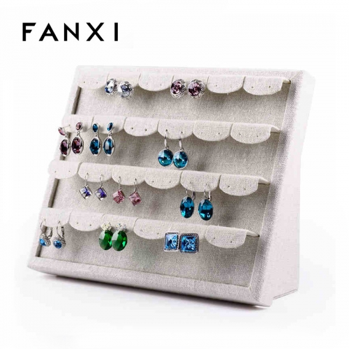 FANXI Removeable Window Showcase Linen Earring Display Stand For Counter Organizer