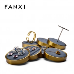 FANXI New Arrival Custom Metal Microfiber Small Counter Display Stand Finger Ring Stand Jewelry Display Stand Holder