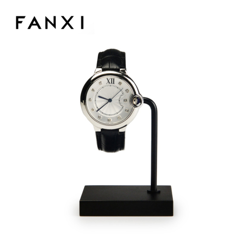 FANXI Wholesale Watch Display Stand Holder With Transparent C Ring For Bangle Bracelet Jewelry Rose Gold Metal Watch Display