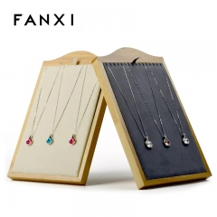 FANXI factory custom logo wooden necklace display stand rack