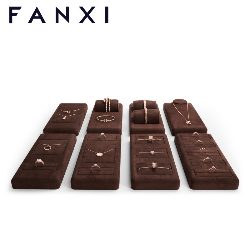FANXI dark brown jewellery display stand set