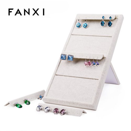 FANXI factory custom logo linen jewelry earring display stand