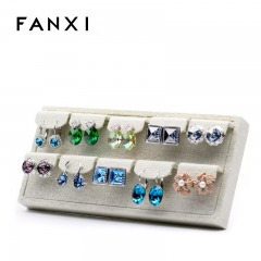 FANXI Custom Logo High Quality Linen Fabric Jewelry Display Earring Stand