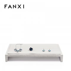 FANXI Flexible Creamy White Linen Jewelry Display Stand For Ring Earrings Necklace Bangle Organizer Jewellery Display Board