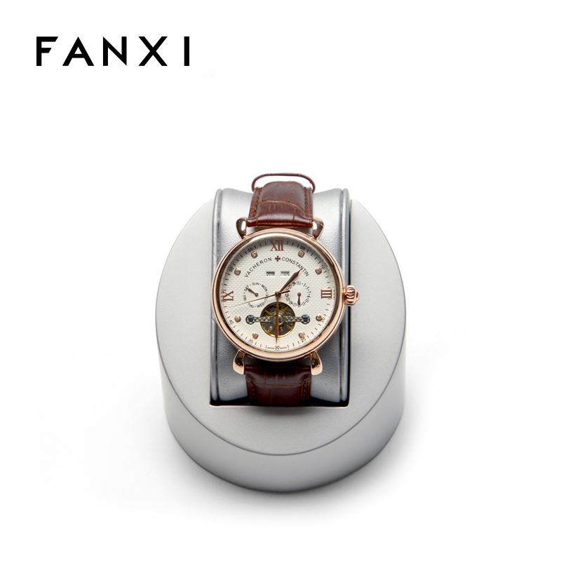 FANXI Custom Resin Jewelry EXhibitor Organizer With PU Leather Pillow For Bangle Bracelet Silver Lacquer Watch display