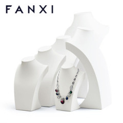 FANXI factory custom logo pu leather necklace display stand