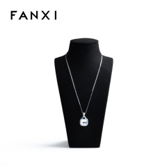 FANXI Black Microfiber Jewelry Necklace Pendant Exhibitor Organizer Resin Necklace Display Bust