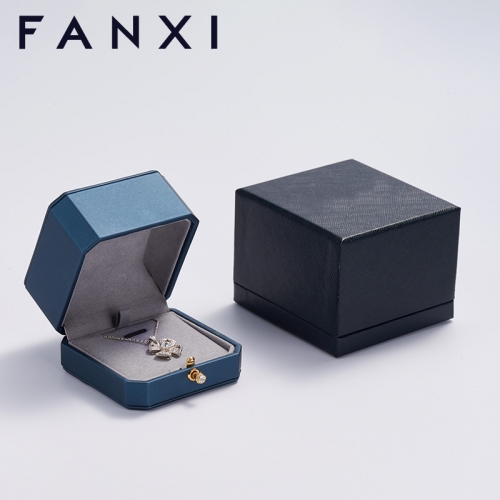 FANXI custom logo & colour PU leather jewelry box with microfiber inside