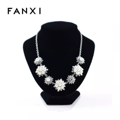 FANXI Custom Luxury Classic For Jewelry Shop And Window Showcase Black Velvet Necklace Display