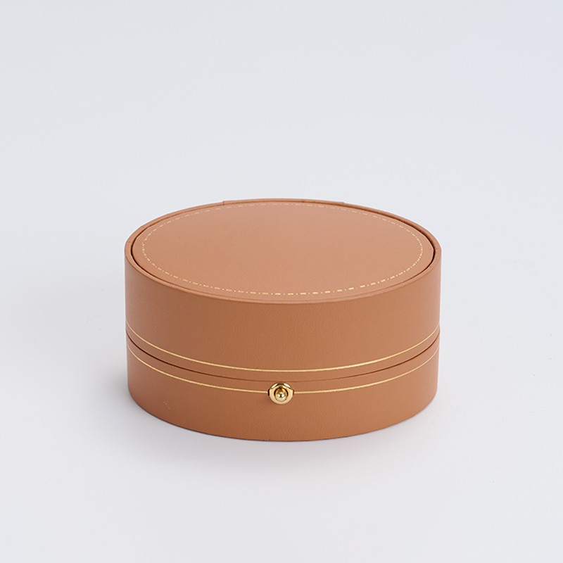 FANXI custom logo & colour leatherette jewelry packaging box with beige velvet inside