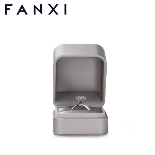FANXI custom logo &amp; colour grey leather jewelry packaging box