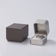 FANXI custom logo & colour grey leather jewelry packaging box