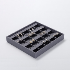 FANXI custom grey leather jewellery display tray