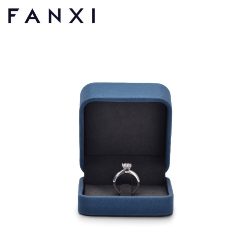 FANXI custom leather jewelry packaging box with microfiber inside