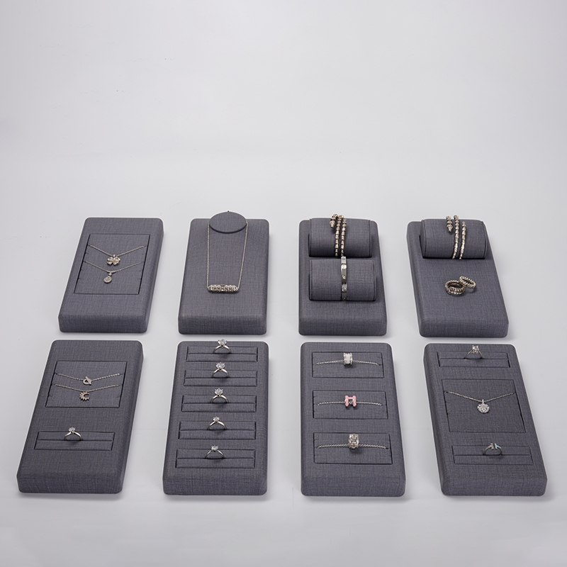FANXI custom grey leather jewelry display set
