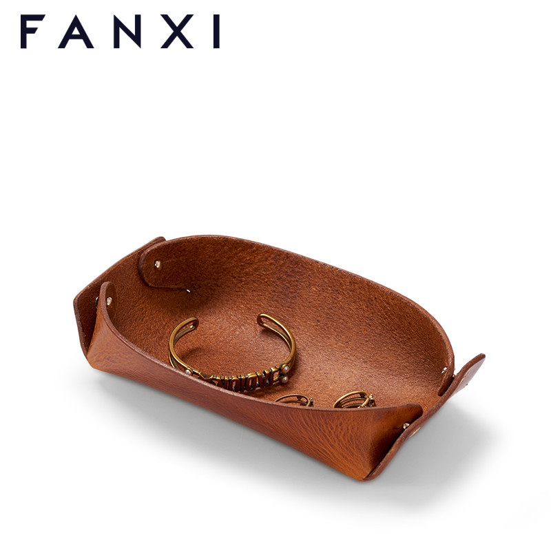 FANXI custom leather jewelry storage display tray