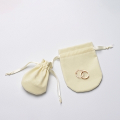 FANXI custom cream beige velvet jewelry bag