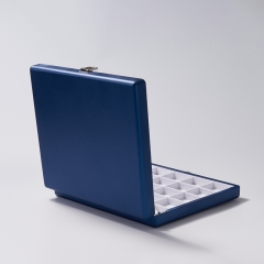 FANXI custom logo & colour blue PU leather jewelry case