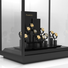 FANXI custom black piano baking paint watch display stand set