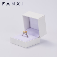 FANXI custom logo & colour white jewelry ring packing box