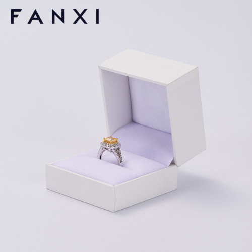 FANXI custom logo & colour white jewelry ring packing box