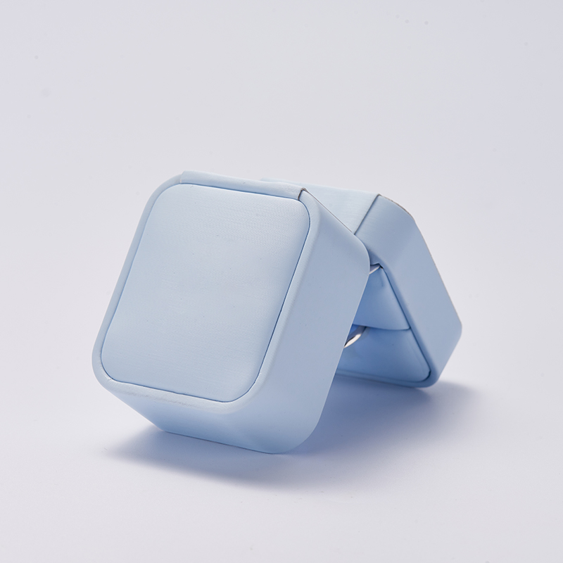 FANXI custom logo & colour light blue leather jewelry packaging box