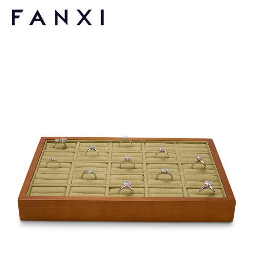FANXI customize wood jewelry display tray for ring