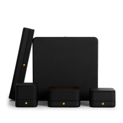 FANXI factory customize logo colour black leather jewelry packaging box with outer packing