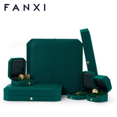FANXI factory customize logo colour green leather jewellery packing box