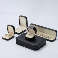 FANXI factory customize logo colour black jewelry box with microfiber inside