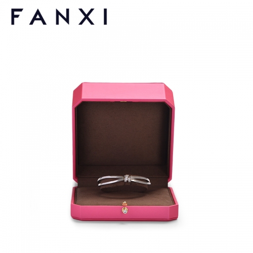 FANXI factory customize logo colour pink jewelry packing box