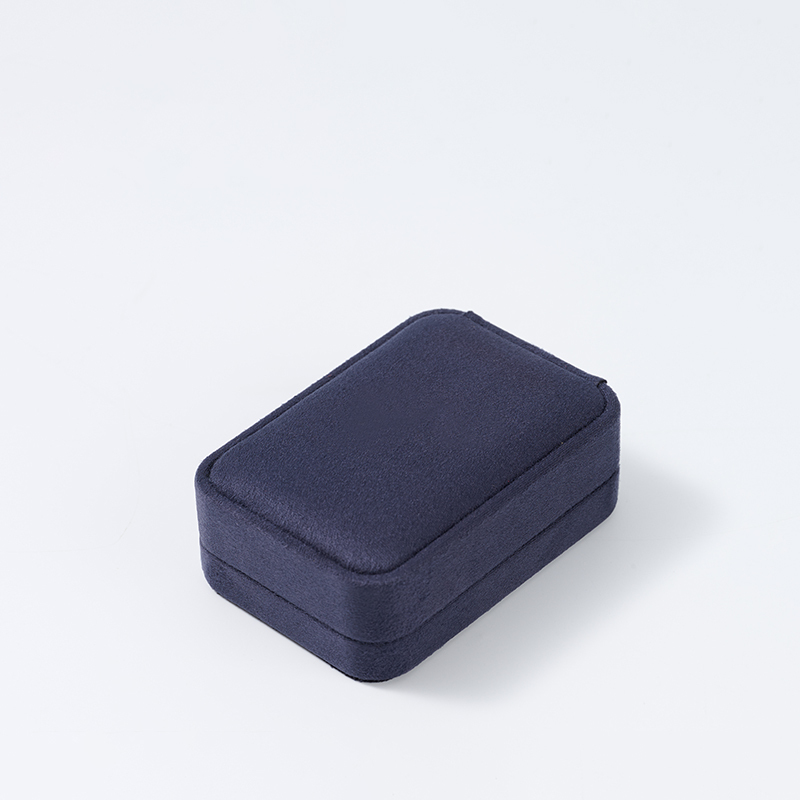 FANXI factory customize logo colour navy blue suede jewelry box