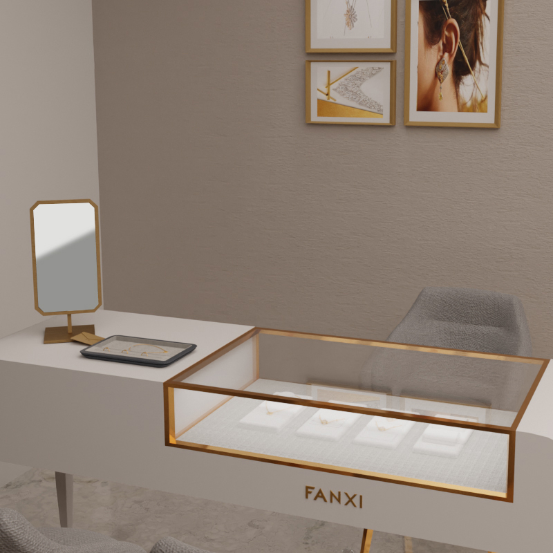 FANXI luxury metal frame jewelry counter vanity mirror