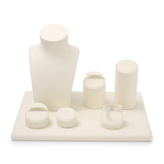 FANXI custom logo & colour beige microfiber jewelry display set