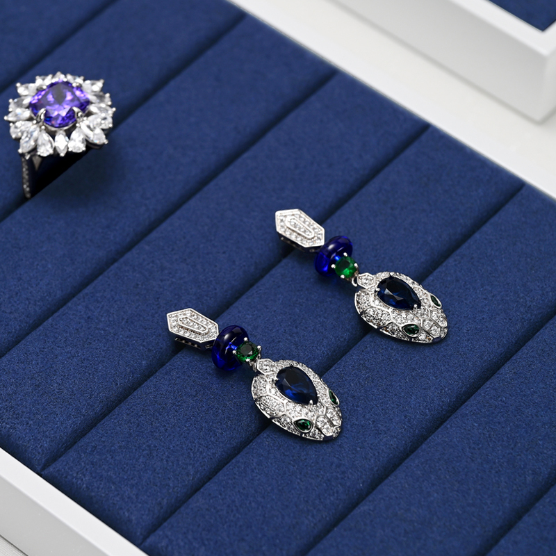 FANXI custom logo & colour blue white colour jewellery display set
