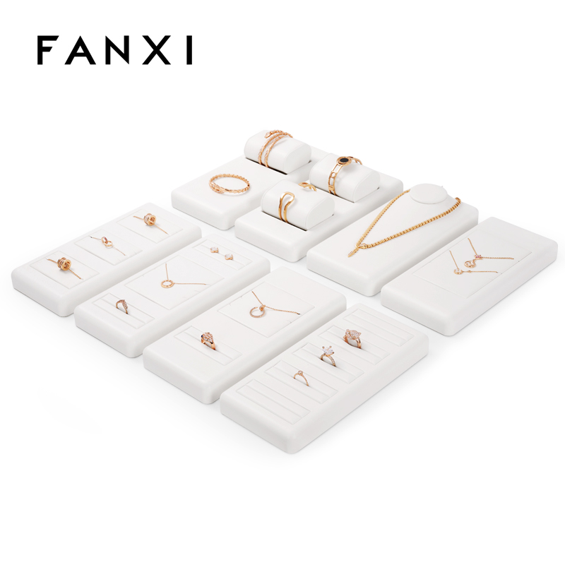 FANXI luxury white colour jewelry display set