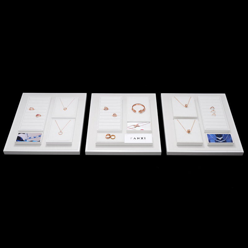 FANXI custom logo & colour white colour jewelry display set