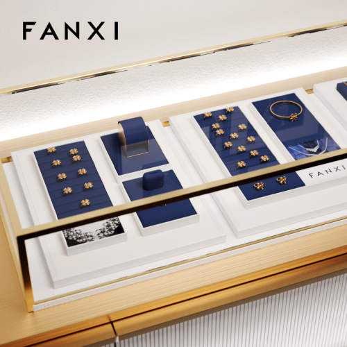 FANXI custom logo & colour blue white colour jewellery display set