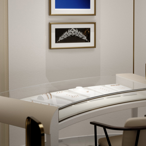 FANXI luxury white colour jewelry display set