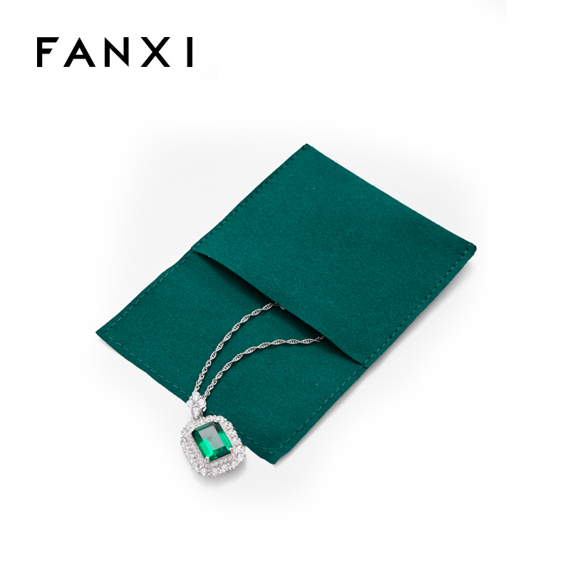 FANXI green microfiber wholesale jewelry pouch_jewelry pouch bags_custom jewelry pouch