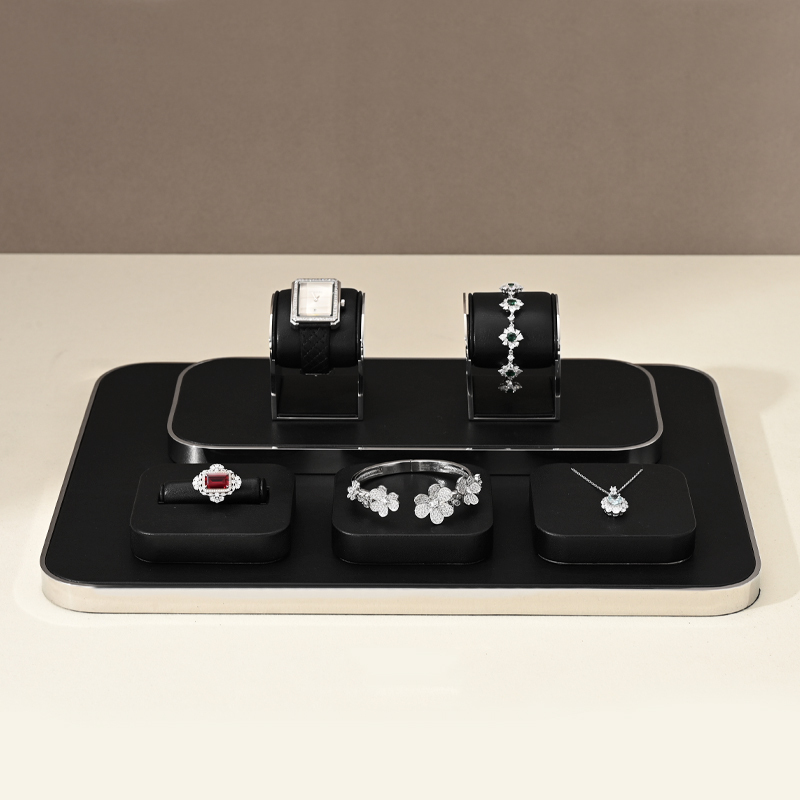 FANXI luxury metal frame jewelry display stand tray