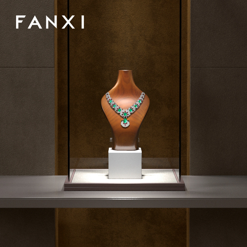 FANXI hot sale solid wood necklace display holder