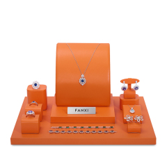 FANXI luxury orange colour leather jewellery display set