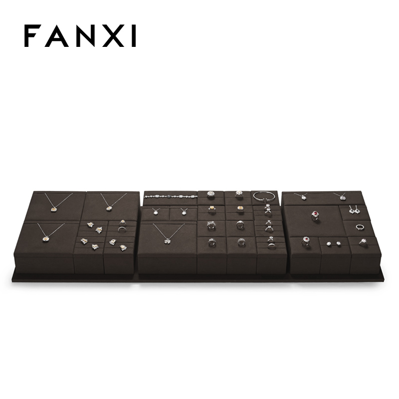 FANXI brown colour microfiber jewelry display