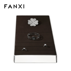 FANXI new arrival metal fram jewelry display organizer with brown microfiber