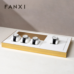 FANXI custom luxury white leather watch display stand