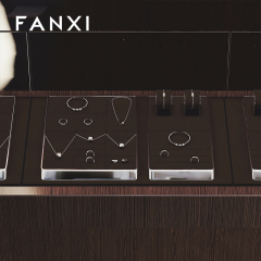 FANXI new arrival metal fram jewelry display organizer with brown microfiber