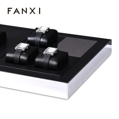 FANXI wholesale black leather watch display stand