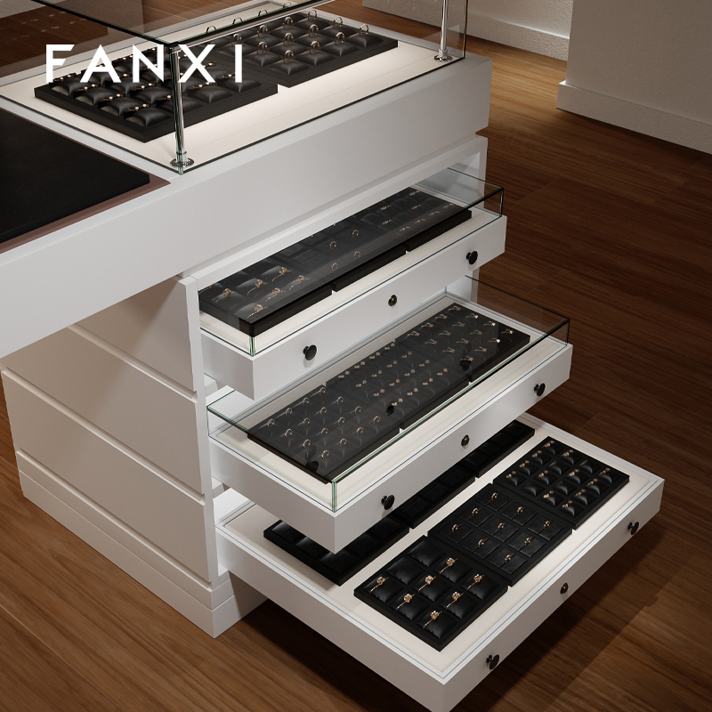 FANXI factory custom black PU leather jewelry display